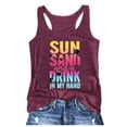 thumbnail image 1 of QHFBli Sun Sand and in My Hand Tank Tops Womens Hawaii Summer Beach Graphic Sleeveless T Shirt Cute Country Vacation Tank Cami, 1 of 3