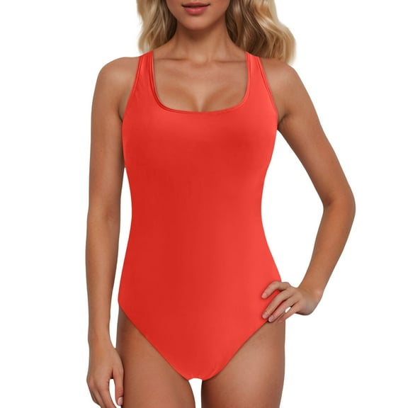 QHFBli Swimwear Women's One Piece Swimsuit Leak Proof Menstrual Bathing Suit Racerback Training Swimsuit for Teens Girls