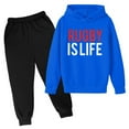thumbnail image 1 of QHFBli Teen Boys Graphic Hoodie and Jogging Pants-Youth Pull Over Hooded Sweatshirt Suit for Kids 9-10 Years, 1 of 3