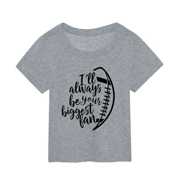 QHFBli Toddler Game Day Shirt for Boys Girls Kids, Happy Funny Football Sunday Athletic Toddler Boy Girl T Shirt Grey 3 3-4 Years