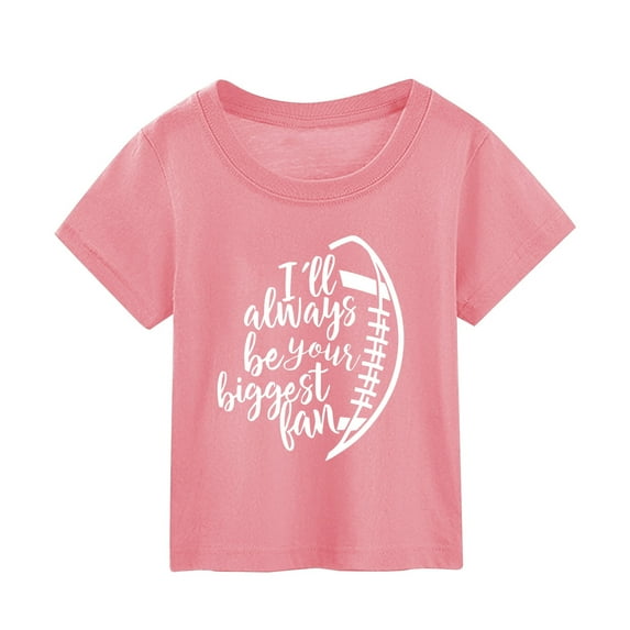 QHFBli Toddler Game Day Shirt for Boys Girls Kids, Happy Funny Football Sunday Athletic Toddler Boy Girl T Shirt Pink 3 2-3 Years