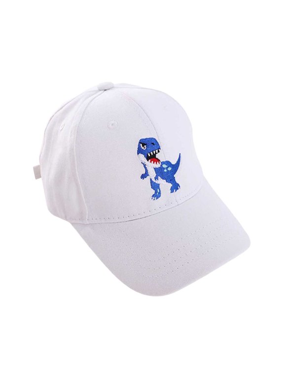 Toddler Washed Baseball Hat, Boys Girls Tyrannosaurus Rex Dino Embroidery Baseball Cap, Lightweight Adjustable Sun Protection Cap for School Camping