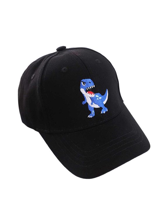 Toddler Washed Baseball Hat, Boys Girls Tyrannosaurus Rex Dino Embroidery Baseball Cap, Lightweight Adjustable Sun Protection Cap for School Camping