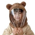 thumbnail image 1 of QHFBli Toddler Windproof Integrated Hat with Clear Face Cover, Cute Bear Ears Thick Full Face Winter Cap, Kids Outdoor Cycling Hat, 1 of 3