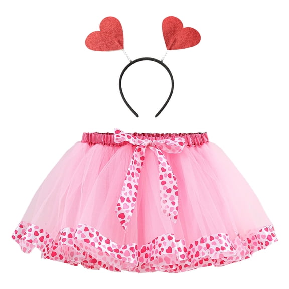QHFBli Tutu Skirts for Girls With Hairband Set Elastic 3 Layered Tulle Tutu Skirt with Sequin Stars 6-8 Years
