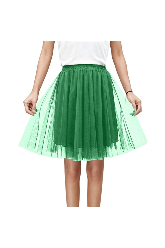 Tutu Skirts for Women 4 Layers Puffy Elastic Tutu Skirts Tutus for Girls Tulle Ballet Dress Halloween Christmas