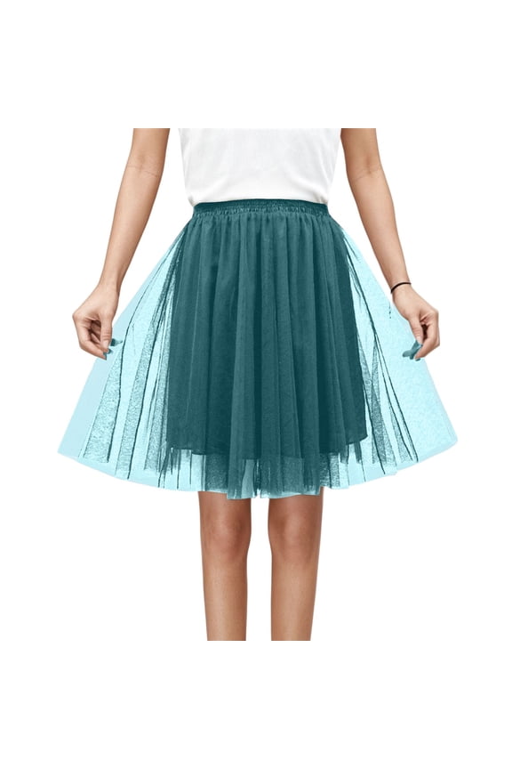 Tutu Skirts for Women 4 Layers Puffy Elastic Tutu Skirts Tutus for Girls Tulle Ballet Dress Halloween Christmas