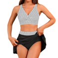 thumbnail image 1 of QHFBli Two Piece Bikini Skirt Swimsuit - 2 Piece Bathing Suits for Women High Waisted with Pockets 2036 Swimwear, 1 of 9