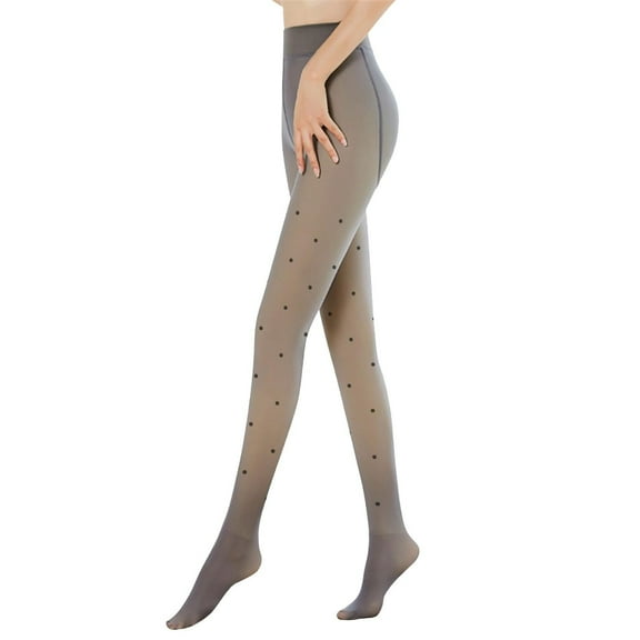 QHFBli Under Dress Leggings for Women Women's Patterned Thermal Leggings Winter Lined Tights with Fine Transparent