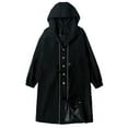 thumbnail image 1 of QHFBli Vintage Mens Trench Coat Fall Arrival Oversized Mid Length Hooded Anorak Coat Stylish Casual Trench Jacket Black XL, 1 of 4