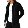thumbnail image 1 of QHFBli Warm Men's Hoodie Mens Hooded Cardigan Knit Jacket for Sport Fitness and Casual Wear Comfortable Sweatshirt Black L, 1 of 1