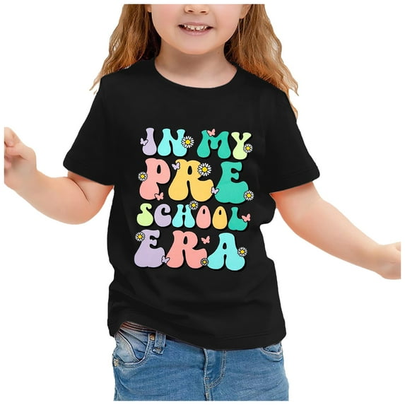 QHFBli Watch Out Kindergarten Here I Come Shirt Kindergarten Shirts for Girls Kids Back to School T Shirt Children School Tee Black 5-6 Years