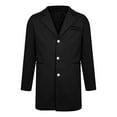 thumbnail image 1 of QHFBli Water-Resistant Mens Trench Coat Men's Winter Trench Coat Long Wool Blend Overcoat Smart Outerwear Jacket with Black L, 1 of 4