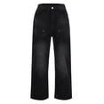 thumbnail image 1 of QHFBli Wide Leg Jeans for Men High Waisted Denim Pants Boyfriend Jeans Trendy Casual Summer Bottom, 1 of 9
