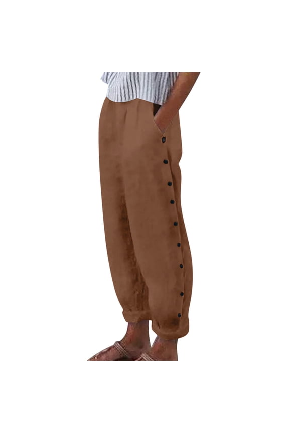 Wide Leg Pants for Women High Wasited Baggy Palazzo Pants Casual Pull On Bell Bottom Smocked Elastic Waist Pants