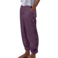 thumbnail image 1 of QHFBli Wide Leg Pants for Women High Wasited Baggy Palazzo Pants Casual Pull On Bell Bottom Smocked Elastic Waist Pants, 1 of 6