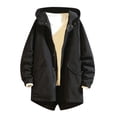 thumbnail image 1 of QHFBli Windproof Mens Trench Coat Mens Fashion Anorak Business Leisure Large Hooded Solid Color Versatile Casual Black XL, 1 of 8