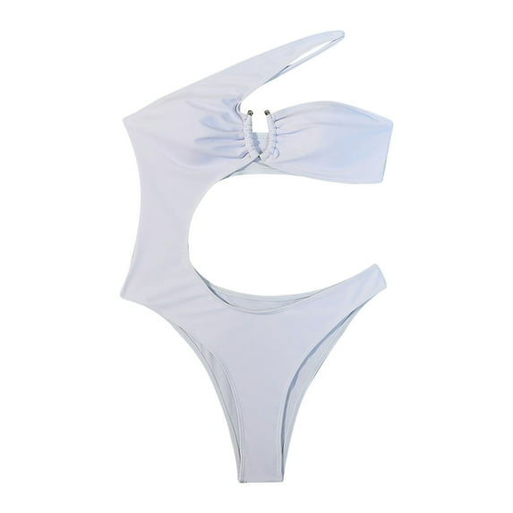 QHFBli Women One Piece Swimsuit Strappy Monokini One Shoulder Swimsuit