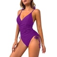 thumbnail image 1 of QHFBli Women One Piece Swimsuits Tummy Control Bathing Suits Sexy Ruched Swimwear, 1 of 7