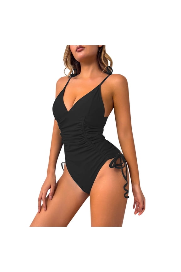 Women One Piece Swimsuits Tummy Control Bathing Suits Sexy Ruched Swimwear