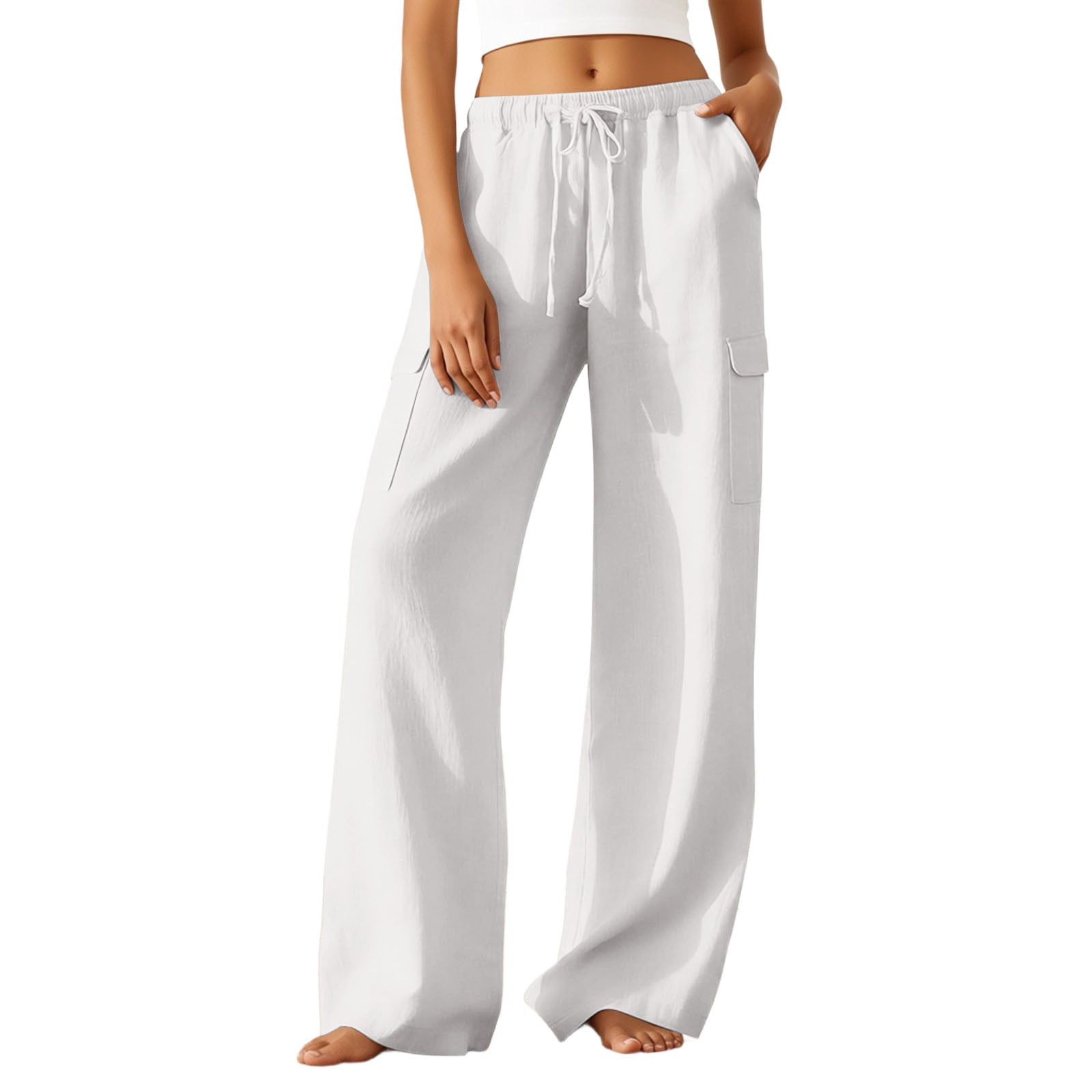 QHFBli Women Palazzo Pants Wide Leg High Waisted Pants 2026 Summer ...