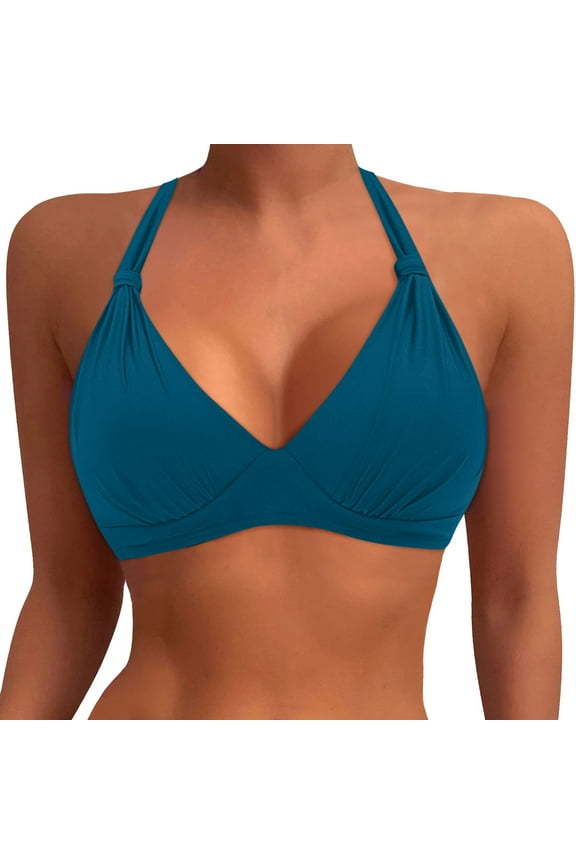 Women Plus Size Bikini Top Only Large Bust Swim Top Full Coverage Swimsuit Top Sport Bra Bathing Suit Top No Bottom