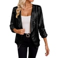 thumbnail image 1 of QHFBli Women Sequin Jacket Glitter Sparkle Open Front Casual Long Sleeve Blazer Coat, 1 of 9
