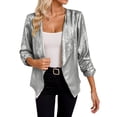 thumbnail image 1 of QHFBli Women Sequin Jacket Glitter Sparkle Open Front Casual Long Sleeve Blazer Coat, 1 of 9