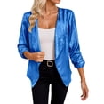thumbnail image 1 of QHFBli Women Sequin Jacket Glitter Sparkle Open Front Casual Long Sleeve Blazer Coat, 1 of 9