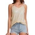 thumbnail image 1 of QHFBli Women Sexy Sequin Tank Tops Spring Summer Fashion Sparkly Sleeveless Shirts Party Glitter Scoop Neck Tops, 1 of 3
