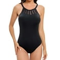 thumbnail image 1 of QHFBli Women Tummy Control One Piece Swimsuit Modest Bathing Suit Full Coverage High Neck Swimwear, 1 of 6