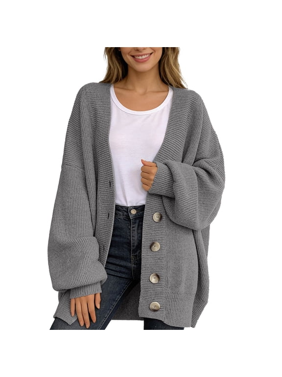Women Vintage Loose Cardigan Retro Grandpa Sweater Grunge Streetwear Korean Baggy Dark Academia Clothing
