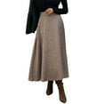 thumbnail image 1 of QHFBli Women Winter Skirt,Aline Long Fall Skirt with Pockets and High Elastic Wasit, 1 of 8