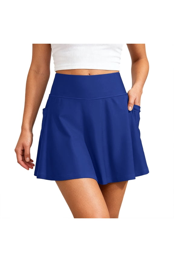Women's 14" Swim Skirt with Pockets High Waisted Tummy Control Bathing Suit Swimsuit Skirt Modest Tankini Bottoms