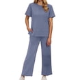 thumbnail image 1 of QHFBli Women's 2 Piece Lounge Set Fashion Travel Outfits Vacation Tracksuit Comfy Wide Leg Airport Loungewear, 1 of 6
