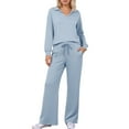 thumbnail image 1 of QHFBli Women's 2 Piece Lounge Sets Casual Travel Outfits Wide Leg Tracksuit Sweatsuits Matching Set 2025 Fall Clothes, 1 of 6