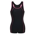 thumbnail image 1 of QHFBli Women's Athletic One Piece Swimsuit with Boyshort Racerback Sport Boyleg Bathing Suit, 1 of 3