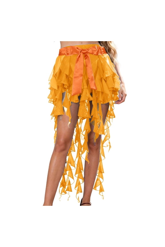 Women's Belly Dance Hip Scarf Belt Skirt Latin Dance Belt Performance Tassel Wave Skirt