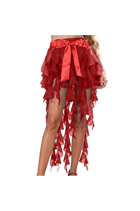 Women's Belly Dance Hip Scarf Belt Skirt Latin Dance Belt Performance Tassel Wave Skirt