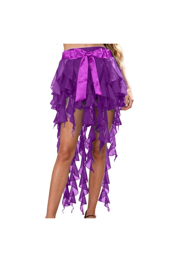 Women's Belly Dance Scarf Belt Skirt Latin Dance Belt Performance Tassel Wave Skirt