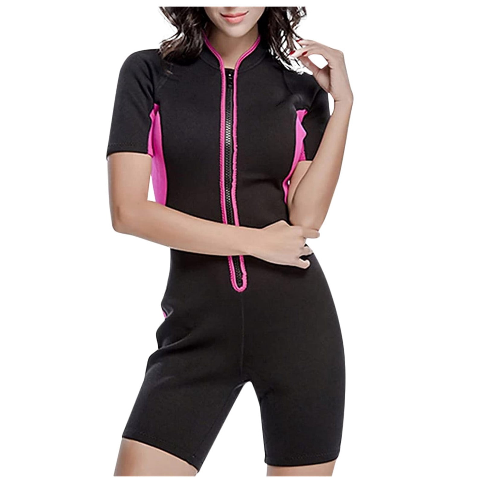 Modesty Guards QHFBli Women's Boyleg One Piece Rash Guard with Built in Bra UPF54+ Zip ...