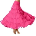 thumbnail image 1 of QHFBli Women's Cotton 5 Tiered A Line Pleated Maxi Skirt Long Boho Gypsy Dance Skirts, 1 of 3
