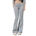 thumbnail image 1 of QHFBli Women's Flare Pants Fold Over Leggings Stretch Bootcut Bell Bottom Slim Fit Yoga Pants Y2k Joggers, 1 of 9