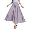 thumbnail image 1 of QHFBli Women's Girls Elastic Waist Long Flowy Bohemian Cotton Casual Maxi Skirt for Summer Beach Holiday, 1 of 8