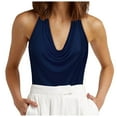 thumbnail image 1 of QHFBli Women's Halter Neck Front Draped Backless Tank Top, 1 of 4