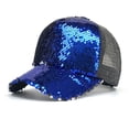 thumbnail image 1 of QHFBli Women's Magic Sequin Adjustable Baseball Cap Blingbling Mesh Summer Snapback Caps, 1 of 2