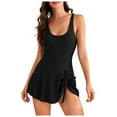 thumbnail image 1 of QHFBli Women's One Piece Swimsuit Tummy Control Swim Dress Modest Full Coverage Skirt Bathing Suit with Pockets, 1 of 5