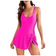 thumbnail image 1 of QHFBli Women's One Piece Swimsuit Tummy Control Swim Dress Modest Full Coverage Skirt Bathing Suit with Pockets, 1 of 8