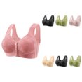 thumbnail image 1 of QHFBli Women's Plus Size Cotton Front Closure Bras, Wireless Support Bras with Wide Straps, Easy-Close Bras for All-Day Comfort, 1 of 4