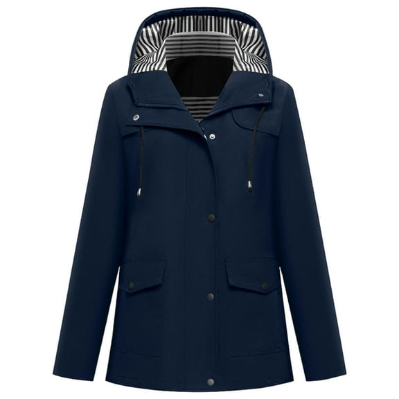 QHFBli Women's Rain Jacket Waterproof Lightweight Packable Raincoat with Hood for Golf Hiking Travel Windbreaker